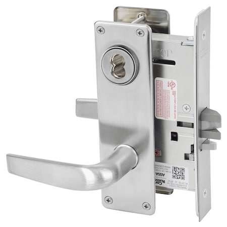 Corbin Russwin Classroom Mortise Lock, CS Lever, N Escutcheon, 6-Pin LFIC Less Core, Satin Chrome ML2055 CSN 626 CL6